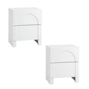 2X Bedside Table 2 Drawers Side Table White