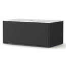 Vanity Unit 900mm Bathroom Cabinet Storage Wall Hung Grooved Timber Black