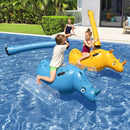 Kids Rhino Inflatable Ride-On Pool Float Toy Set of 2 with Boppers