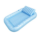 Float Floating Seat Pool Lounger Inflatable Lounge Chair Bed Pillow Cup Holder 2.03MX1.37M