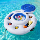 Inflatable Floating Cooler with Cup Holders for Pool Holds 24 Cans
