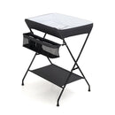 Folding Baby Change Table with Storage Basket and Shelf for Infant and Toddler Black