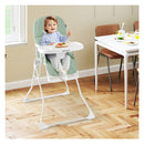 Baby Foldable High Chair With Removable Tray And Pu Seat Cushion Green