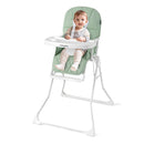 Baby Foldable High Chair With Removable Tray And Pu Seat Cushion Green