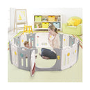 16 Panel Foldable Baby Playpen with Safety Lock and Non slip Foot Mats
