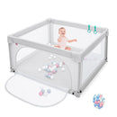Baby Playpen Safety Activity Fence With 50 Ocean Balls Grey