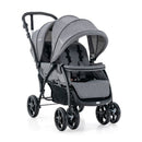 Folding Double Baby Stroller with Tandem Seating and Canopy for Toddlers Grey