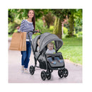 Folding Double Baby Stroller with Tandem Seating and Canopy for Toddlers Grey