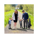 Folding Double Baby Stroller with Tandem Seating and Canopy for Toddlers Grey