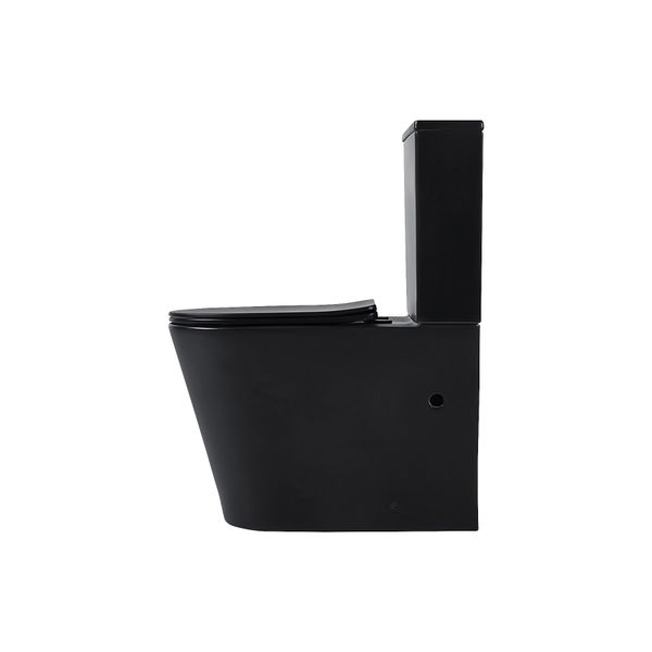 Back To Wall Faced Tornado Silent Flush Black Toilet Suite