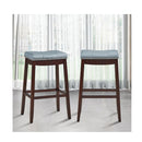Backless Nailhead Bar Stool With Natural Rubber Wood Legs Coffee