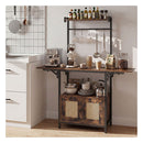 Bakers Rack With Power Outlets And Microwave Stand Drop Leaf