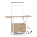 Bakers Rack With Power Outlets And Microwave Stand Drop Leaf
