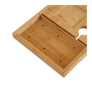 Freestanding Expandable Bamboo Bath Caddy Wine Glass Holder