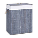 Bamboo Laundry Basket With 2 Sections Grey 100 L