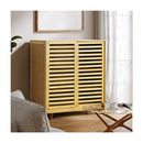 Bamboo Storage Cabinet Freestanding Natural