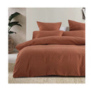 Bambury Luna Jacquard Quilt Cover Set Rust