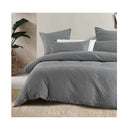 Bambury Panama Jacquard Quilt Cover Set Steel