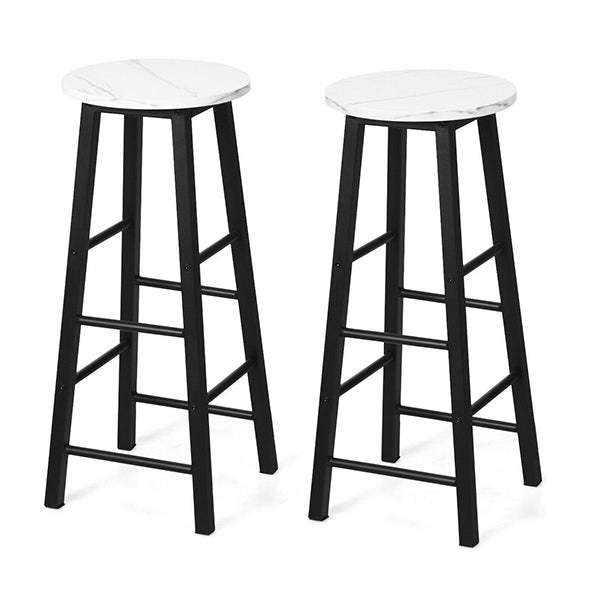 2 Pieces Bar Stool Set Dining Bistro Stools For Cafe Kitchen