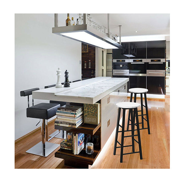2 Pieces Bar Stool Set Dining Bistro Stools For Cafe Kitchen