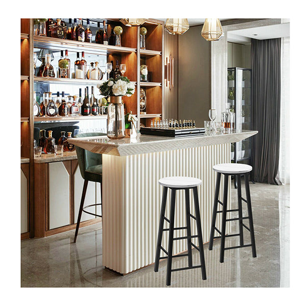 2 Pieces Bar Stool Set Dining Bistro Stools For Cafe Kitchen