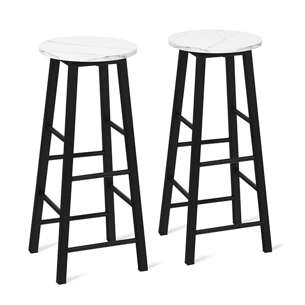 2 Pieces Bar Stool Set Dining Bistro Stools For Cafe Kitchen