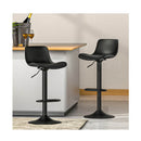 Bar Stools Kitchen Swivel Gas Lift Stool Leather Dining Chairs Black X2