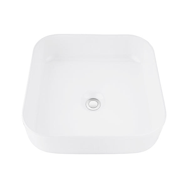38X38Cm Gloss White Bathroom Ceramic Basin And No Overflow Set