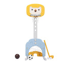 3 In 1 Childrens Playground With Height Adjustable Basketball Stand