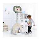 3 In 1 Childrens Playground With Height Adjustable Basketball Stand