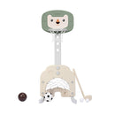 3 In 1 Childrens Playground With Height Adjustable Basketball Stand