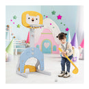 3 In 1 Childrens Playground With Height Adjustable Basketball Stand