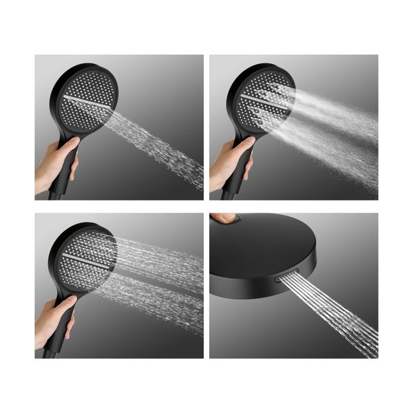 Bath Round Handheld Shower Head Rose Bidet Function 3 Mode