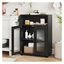 Bathroom Cabinet With 2 Doors And 3 Level Adjustable Shelf Black