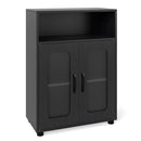 Bathroom Cabinet With 2 Doors And 3 Level Adjustable Shelf Black