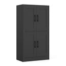 110 Cm Bathroom Cabinet With Doors And Adjustable Shelves Black