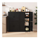 110 Cm Bathroom Cabinet With Doors And Adjustable Shelves Black