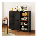 110 Cm Bathroom Cabinet With Doors And Adjustable Shelves Black