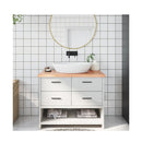 Bathroom Countertop Light Brown 100X50X4 Cm Treated Solid Wood