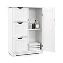 Bathroom Floor Cabinet With 3 Drawers And 1 Side Cabinet White