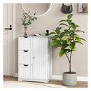 Bathroom Floor Cabinet With 3 Drawers And 1 Side Cabinet White