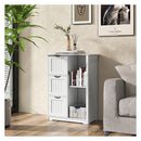 Bathroom Floor Cabinet With 3 Drawers And 1 Side Cabinet White