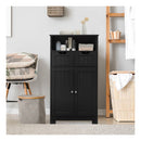 Bathroom Floor Cabinet With Open Shelf And 2 Drawers Black
