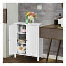 Bathroom Floor Storage Cabinet With Double Door And Shelf White
