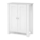Bathroom Floor Storage Cabinet With Double Door And Shelf White
