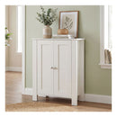 Bathroom Floor Storage Cabinet With Double Door And Shelf White