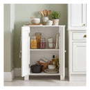 Bathroom Floor Storage Cabinet With Double Door And Shelf White