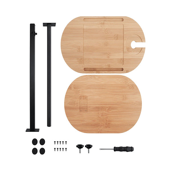 Caddy Tray Bamboo Freestanding Bathtub Side Table Home Spa Bathroom