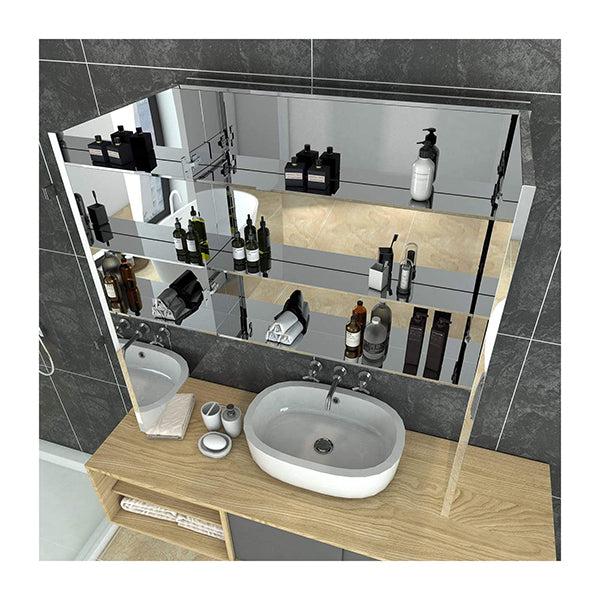 Bathroom Mirror Cabinet Wall Hung Shaving  Cupboard 600 X 130 X 710Mm
