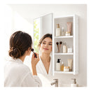 Bathroom Mirror Cabinet Wall Mounted 45cm Adjustable Shelves White